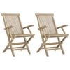 vidaXL Sedie pieghevoli 2 pezzi grigie 56x61x89 cm in legno massello di teak