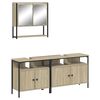 vidaXL Set Mobili da Bagno 3 pz Rovere Sonoma in Legno Multistrato
