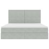 vidaXL Letto con contenitore e LED Grigio chiaro 160 x 200 cm Velluto