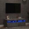 vidaXL Mobili Porta TV con Luci LED 2 pz Grigio Cemento 60x35 cm