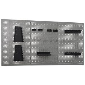 vidaXL Pannelli per Utensili a Parete 3 pz 40x58 cm Acciaio