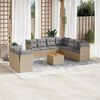 vidaXL Set Divano da Giardino 10 pz con Cuscini Beige in Polyrattan