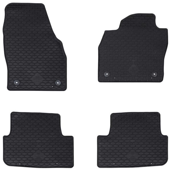 vidaXL Tappetino per Auto 4 pcs Nero Gomma