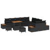 vidaXL Set Divano da Giardino con cuscino 13 pcs Nero