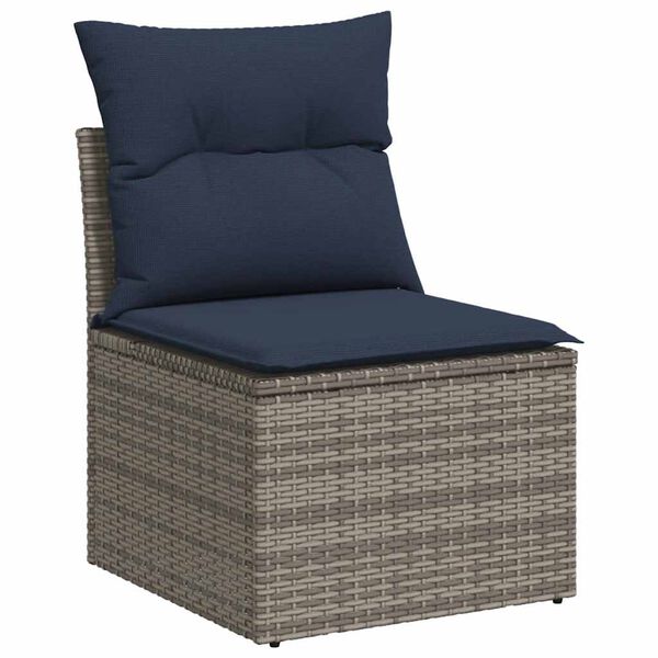 vidaXL Set Divani Giardino 8 pz con Cuscini Grigio Polyrattan