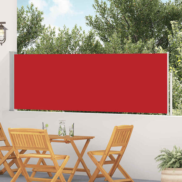 vidaXL Tenda Laterale Retrattile per Patio 100x500 cm Rosso