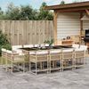 vidaXL Set da Pranzo da Giardino 13 pz con Cuscini Beige in Polyrattan