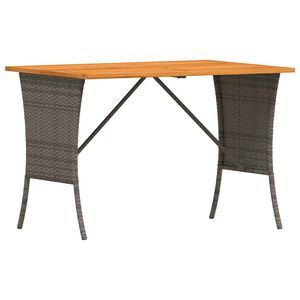 vidaXL Tavolo Giardino Piano Legno Acacia Grigio 105x75x72 Polyrattan