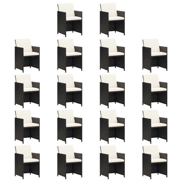 vidaXL Set da Pranzo da Giardino 19 pz con Cuscini in Polyrattan Nero