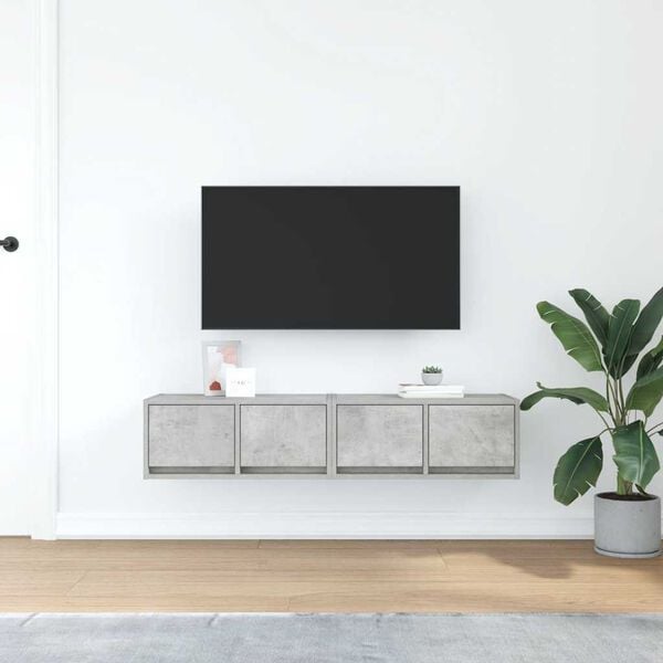 vidaXL Mobili TV 2 pz Grigio Cemento 60x31x25,5cm in Legno Multistrato