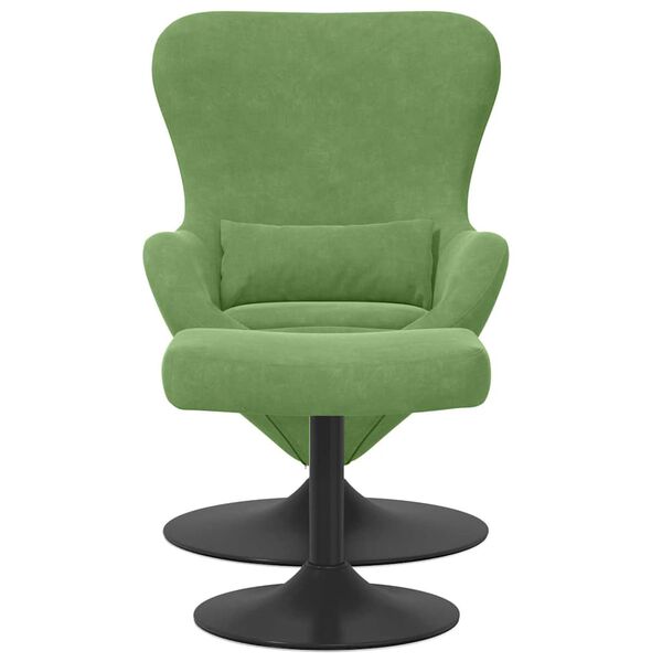 vidaXL Sedia Egg con Pouf Verde chiaro Velluto