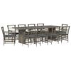 vidaXL Set da pranzo per esterni 11 pz Grigio polyrattan