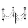vidaXL Set Recinzione a Catena con 2 Lampioncini a LED e 2 Paletti