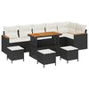 vidaXL Set Divano da Giardino 10 pz 6-Numero di posti Nero Poly Rattan