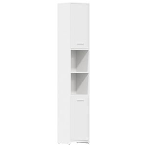 vidaXL Mobile da Bagno Bianco 30x30x183,5 cm in Legno tecnico