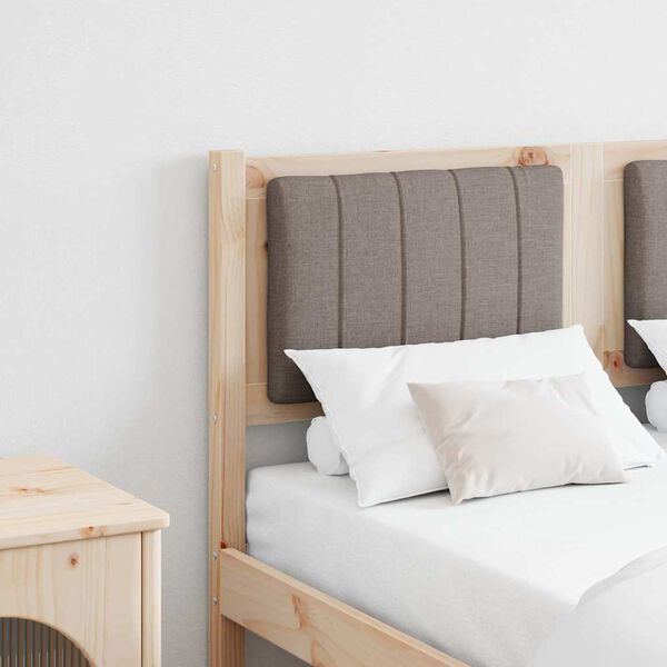 vidaXL Testiera imbottita con testiera Marrone 120 cm Pino massello