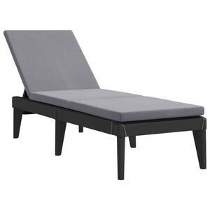 vidaXL Lettino con Cuscino Antracite 186x60x29 cm in PP