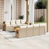 vidaXL Set Divano da Giardino 9 pz con Cuscini Beige in Polyrattan