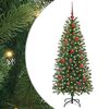 vidaXL Albero di Natale artificiale con 150 LED Verde 150 cm PE e PVC