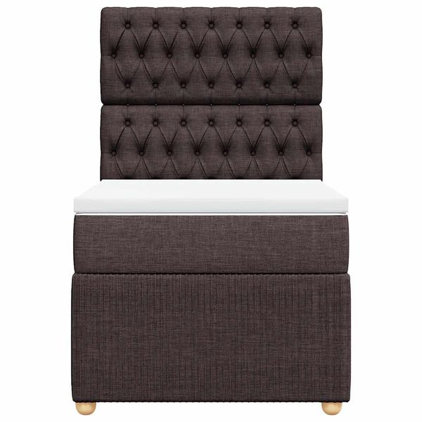 vidaXL Giroletto a Molle con Materasso Marrone Scuro 90x200 cm Tessuto