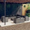 vidaXL Set Divani da Giardino 14 pz con Cuscini in Polyrattan Grigio