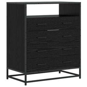 vidaXL Mobile con Cassetti 4-Cassetto Rovere nero 70 x 41 x 83,5 cm