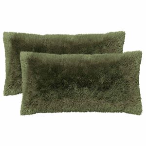 vidaXL Cuscino con cuscino HEERLEN 2 pz Verde Fleece PV