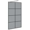vidaXL Parete Doccia Walk-in Nero 115 x 195 cm vetro temperato