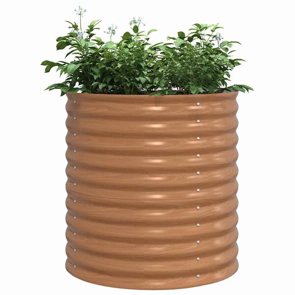 vidaXL Letto Rialzato Marrone 80 x 80 x 81 cm Acciaio