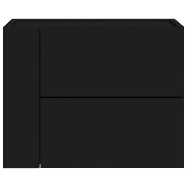vidaXL Comodino a Muro Nero 45x30x35 cm