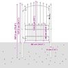 vidaXL Cancello della recinzione con punte Grigio 170 x 100 cm