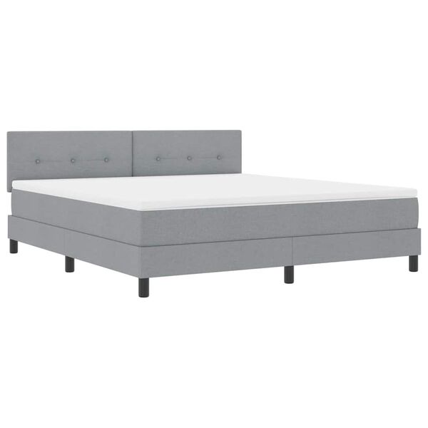 vidaXL Letto a molle con materasso Grigio chiaro 180 x 200 cm Tessuto