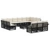 vidaXL Set Divano da Giardino 14 pz Nero polyrattan
