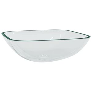 vidaXL Lavandino in Vetro 42x42x14 cm Trasparente