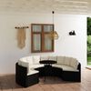 vidaXL Set Divani da Giardino 7 pz con Cuscini in Polyrattan Nero