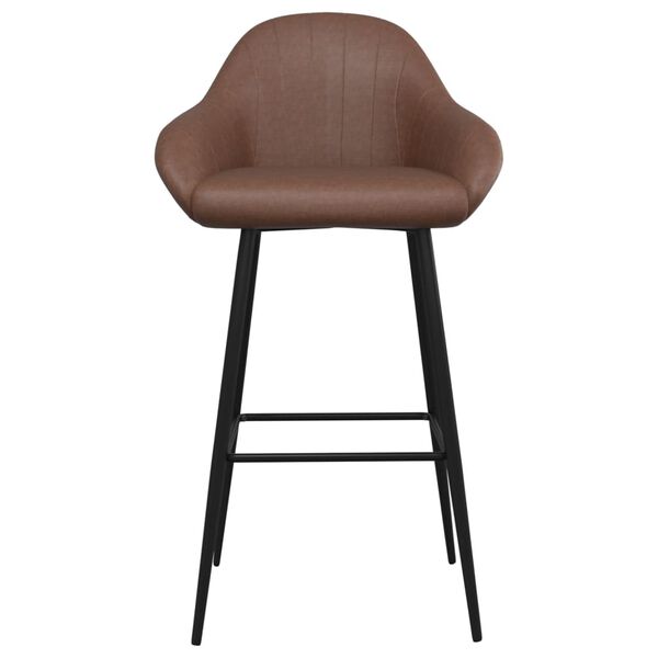 vidaXL Sgabelli da Bar 2 pz Marrone Scuro in Similpelle