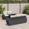 vidaXL Set Divano da Giardino 6 pz con Cuscini Nero in Polyrattan