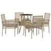 vidaXL Set da Pranzo per Giardino 5 pz Beige polyrattan