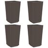 vidaXL Fioriere da Giardino 4 pz Marrone 32,5x32,5x57 cm in PP
