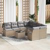 vidaXL Set di divani con cuscino 9 pcs Beige e grigio polyrattan