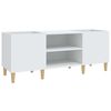 vidaXL Mobiletto Porta Dischi Bianco 121x38x48 cm Legno Massello