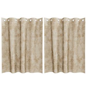 vidaXL Tende in Velluto con tende 2 pcs Crema 140 x 140 cm Velluto