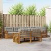 vidaXL Set di divani da esterno 7 pcs Grigio Naturale e Chiaro