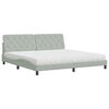vidaXL Letto con Materasso Grigio Chiaro 200x200cm Velluto