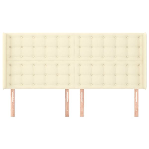 vidaXL Testiera ad Orecchio Crema 163x16x118/128 cm in Similpelle