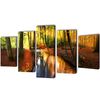 vidaXL 5 pz Set Stampa su Tela da Muro Modello Bosco 100 x 50 cm