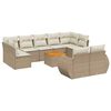 vidaXL Set Divano da Giardino 10 pz con Cuscini Beige in Polyrattan