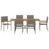 vidaXL Set da Pranzo per Giardino 7 pcs Grigio polyrattan