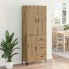 vidaXL Credenza con cassetto Rovere artigianale 69,5 x 34 x 180 cm