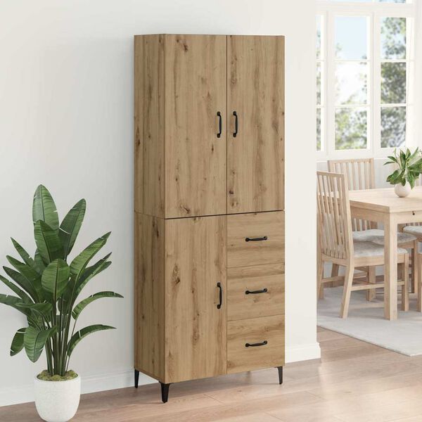 vidaXL Credenza con cassetto Rovere artigianale 69,5 x 34 x 180 cm